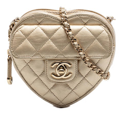 Chanel Mini Metallic Lambskin CC in Love Heart Crossbody