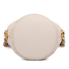 Chanel Mini Quilted Caviar Twist Your Buttons Drawstring Bucket Bag