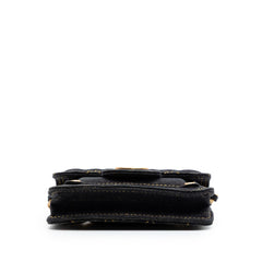 Chanel Mini Quilted Denim Double You Card Holder with Chain