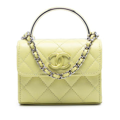 Chanel Mini Quilted Lambskin Chain Top Handle Bag