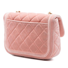 Chanel Mini Quilted Velvet Double Frame Flap