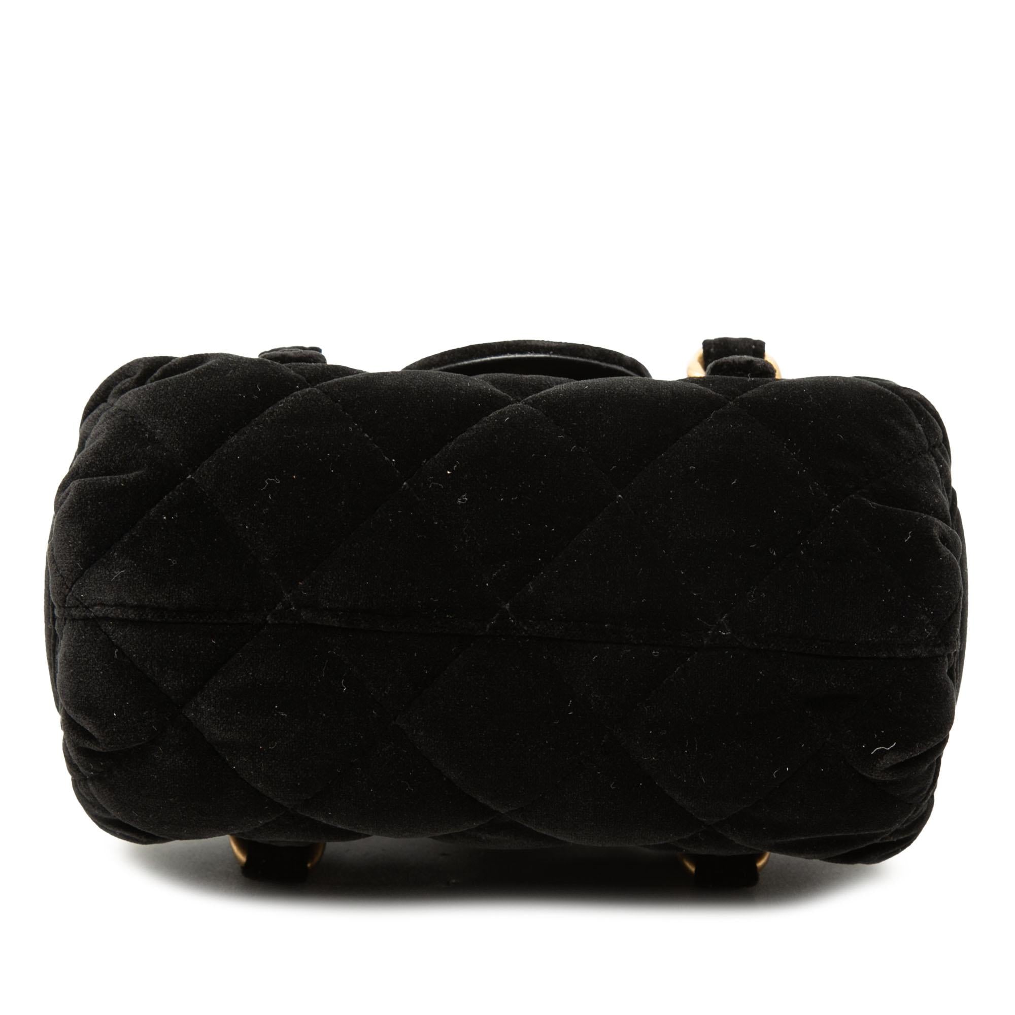 Chanel Mini Quilted Velvet Top Handle Flap