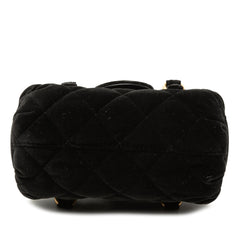 Chanel Mini Quilted Velvet Top Handle Flap