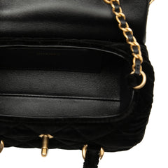 Chanel Mini Quilted Velvet Top Handle Flap