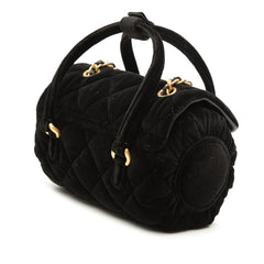 Chanel Mini Quilted Velvet Top Handle Flap
