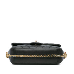 Chanel Mini Rectangular Chevron Lambskin Chain Around Flap