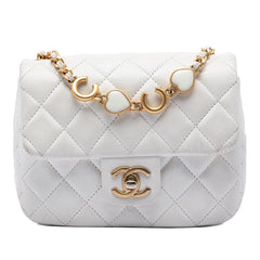 Chanel Mini Square Classic Lambskin Enamel Coco Hearts Single Flap