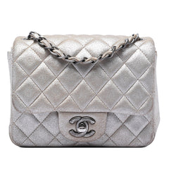 Chanel Mini Square Classic Metallic Lambskin Single Flap