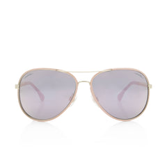 Chanel Mirrored Leather Chain Pilot Winter Avaitor Sunglasses