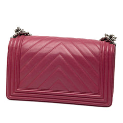 Chanel Old Medium Chevron Lambskin Boy Flap