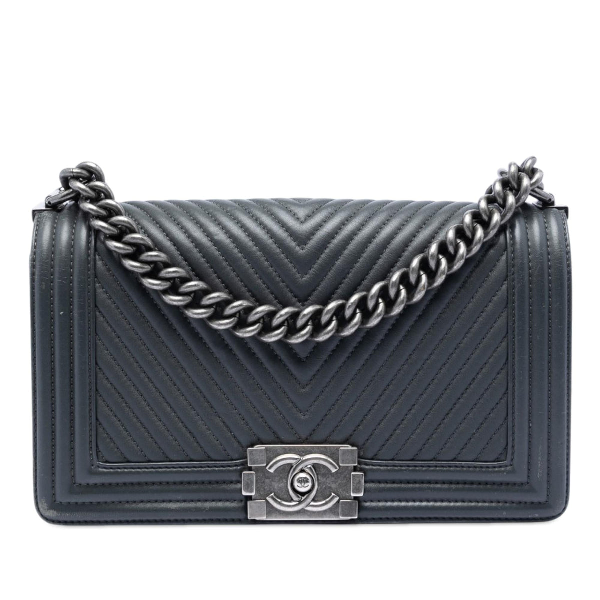 Chanel Old Medium Chevron Lambskin Boy Flap