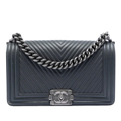 Chanel Old Medium Chevron Lambskin Boy Flap