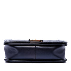 Chanel Old Medium Lambskin Embossed Cube Boy Flap