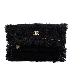 Chanel Paris Cosmopolite Tweed Fringe Clutch