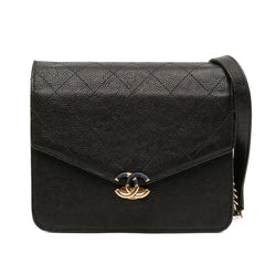 Chanel Paris Cuba Square Quilted Caviar Thread Around Wallet On Chain
