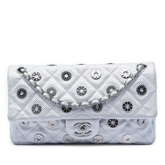 Chanel Paris Dubai Medium Perforated Metallic Lambskin Medals Flap