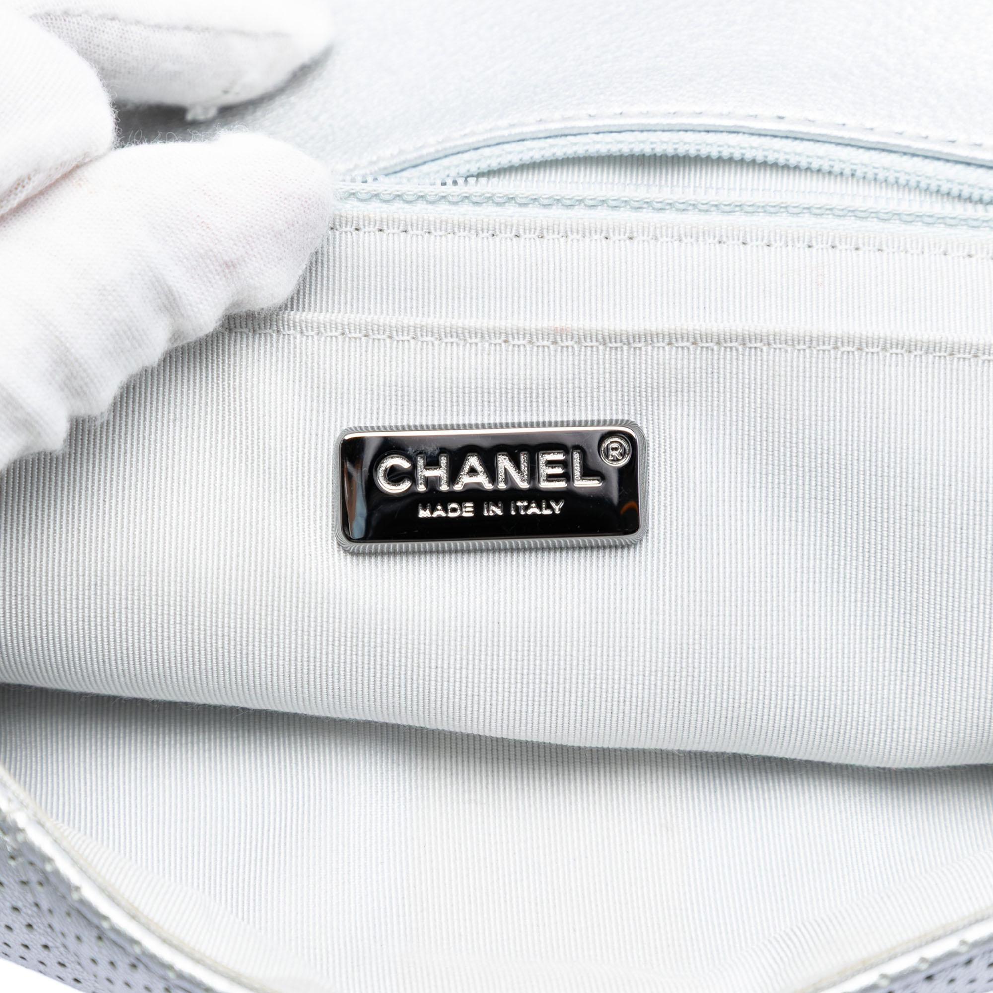 Chanel Paris Dubai Medium Perforated Metallic Lambskin Medals Flap