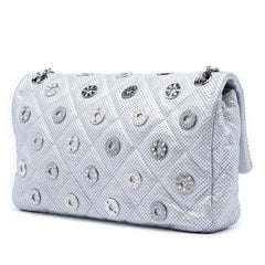 Chanel Paris Dubai Medium Perforated Metallic Lambskin Medals Flap