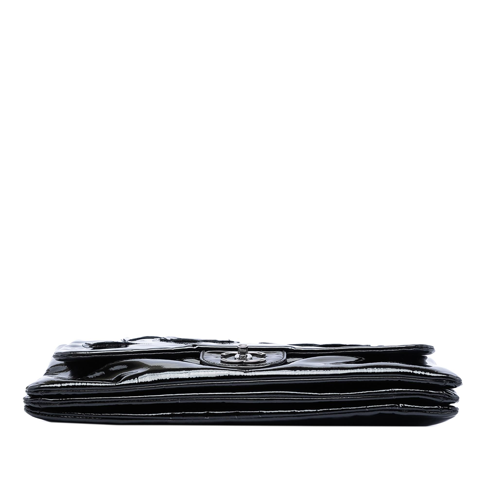 Chanel Patent Camellia Flap Bag