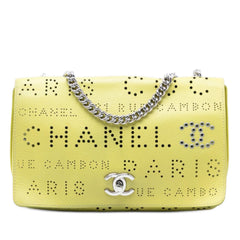 Chanel Perforated Calfskin Logo Eyelet Flap