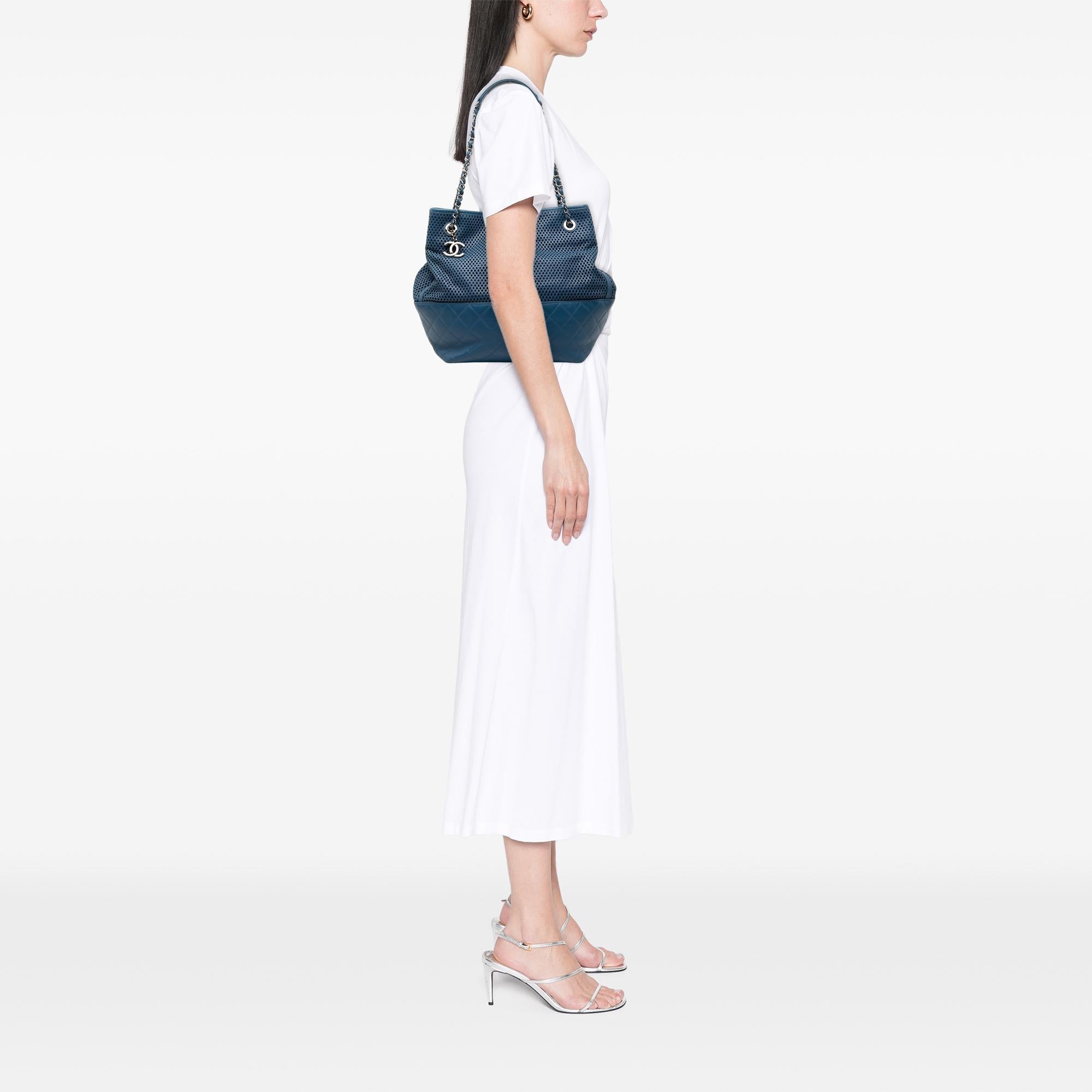 Chanel Perforated Calfskin Up In The Air North South Tote