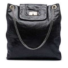 Chanel Perforated Crackled Metallic Calfskin Drill Tote