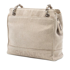 Chanel Petite Canvas Shopping Tote