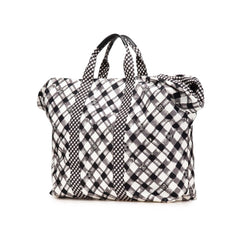 Chanel Printed Canvas Gingham Weekender Tote