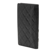 Chanel Quilted Aged Calfskin Cambon Ligne Bifold Wallet