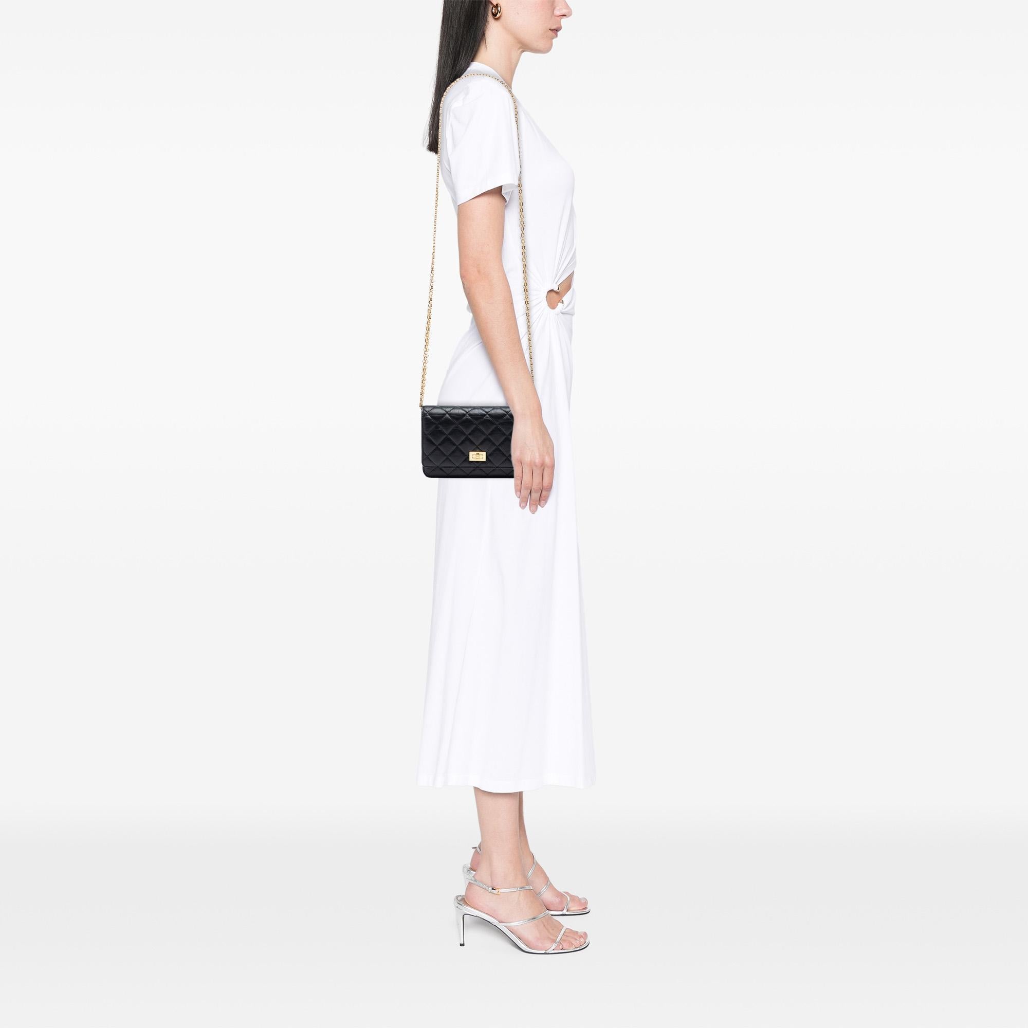 Chanel Quilted Aged Calfskin Reissue 2.55 Wallet on Chain
