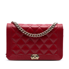 Chanel Quilted Caviar Boy Wallet on Chain
