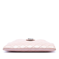 Chanel Quilted Glazed Calfskin Coco Pleats Clutch