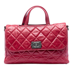 Chanel Quilted Glazed Calfskin Convertible Boy Top Handle Bag