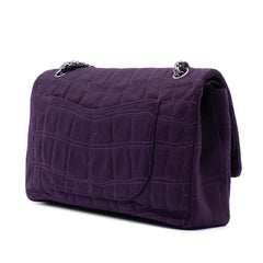 Chanel Quilted Jersey Coco Croc Reissue 2.55 Double Flap 227