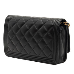 Chanel Quilted Lambskin Boy Wallet On Chain