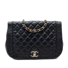 Chanel Quilted Lambskin Braided Saddle Flap