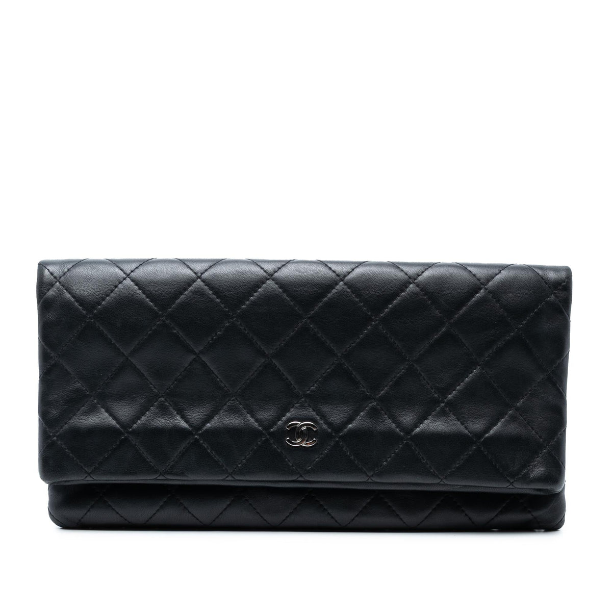 Chanel Quilted Lambskin CC Beauty Foldover Clutch