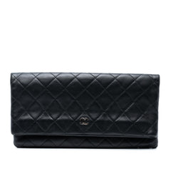 Chanel Quilted Lambskin CC Beauty Foldover Clutch