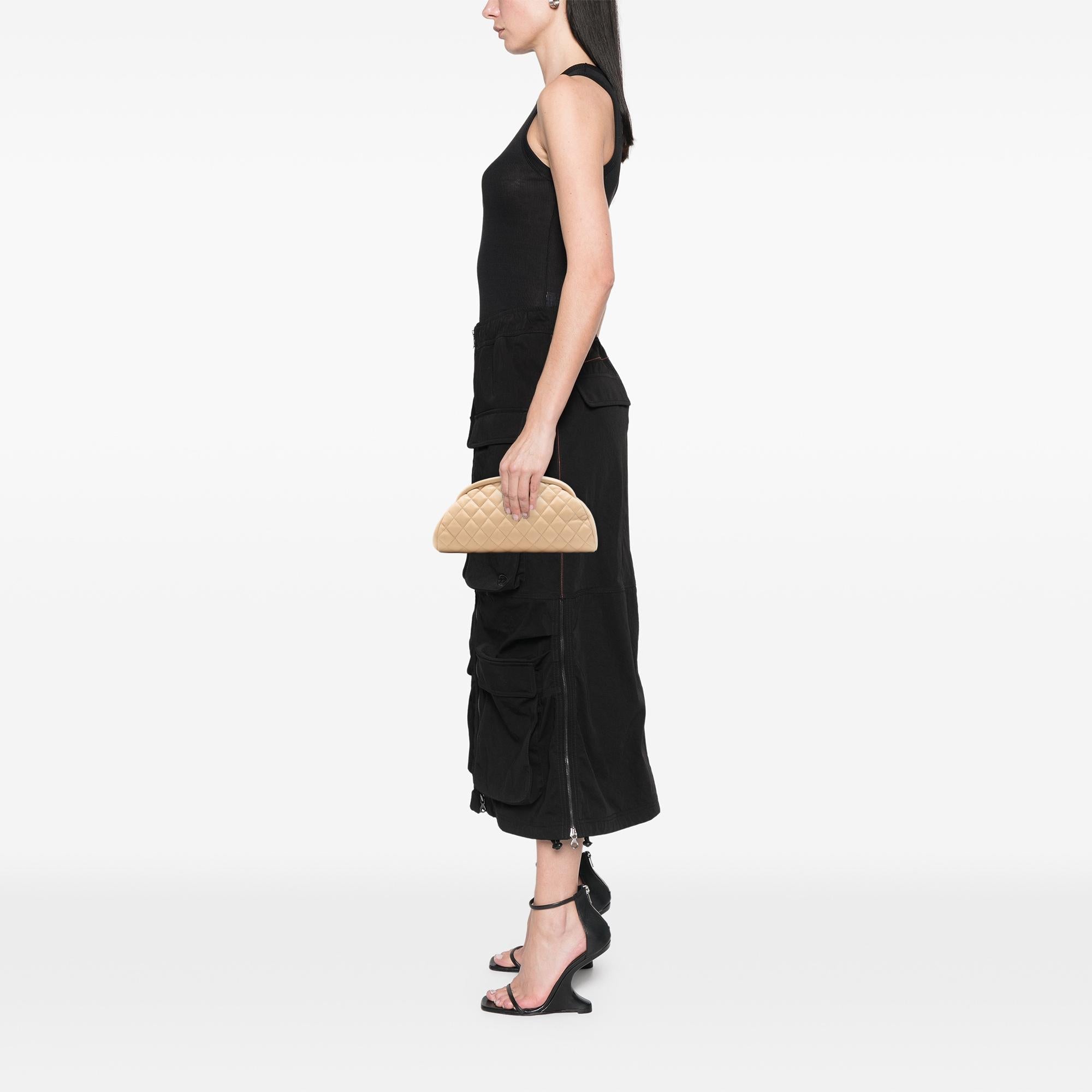 Chanel Quilted Lambskin Timeless Kisslock Clutch