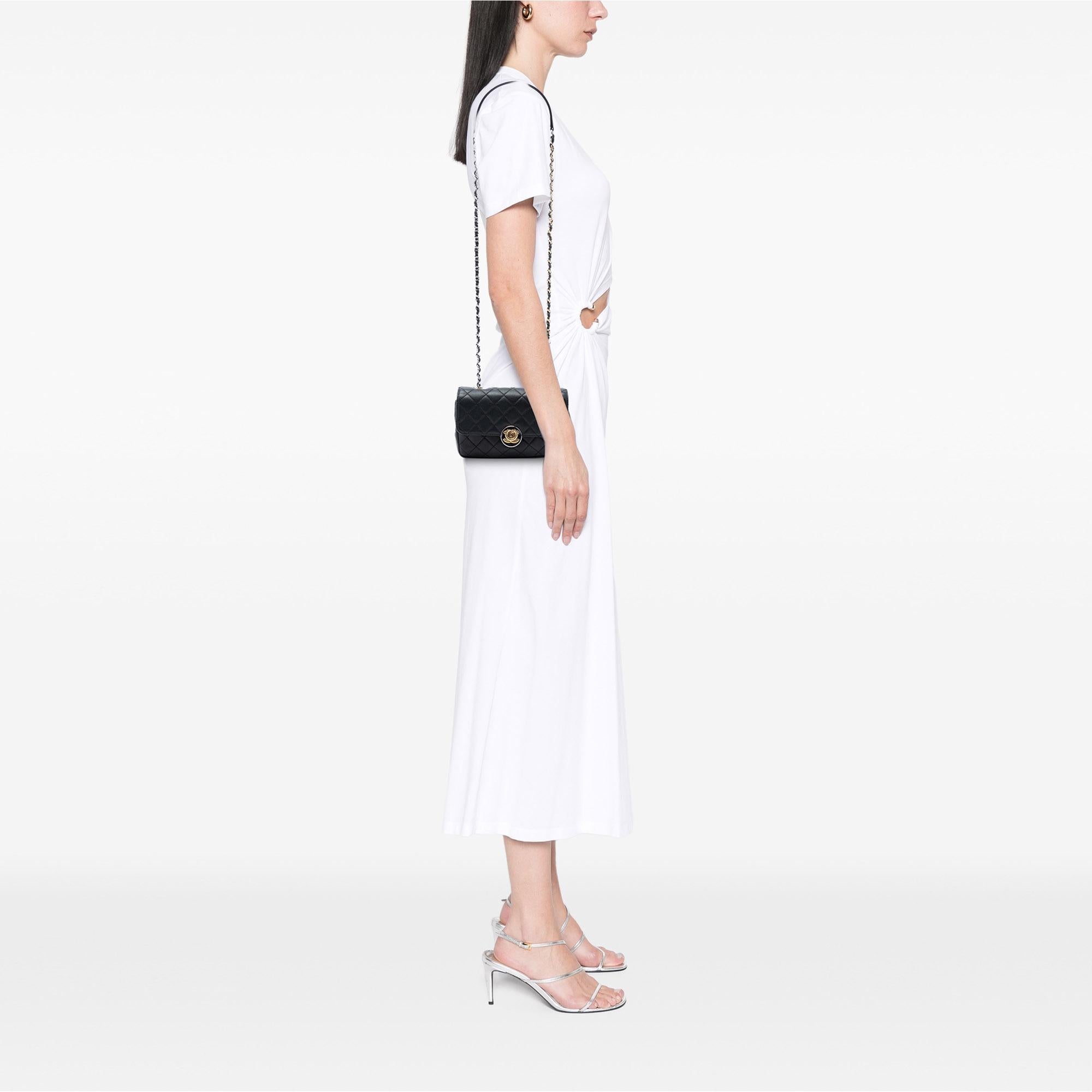 Chanel Quilted Lambskin Turn and Lock Flap