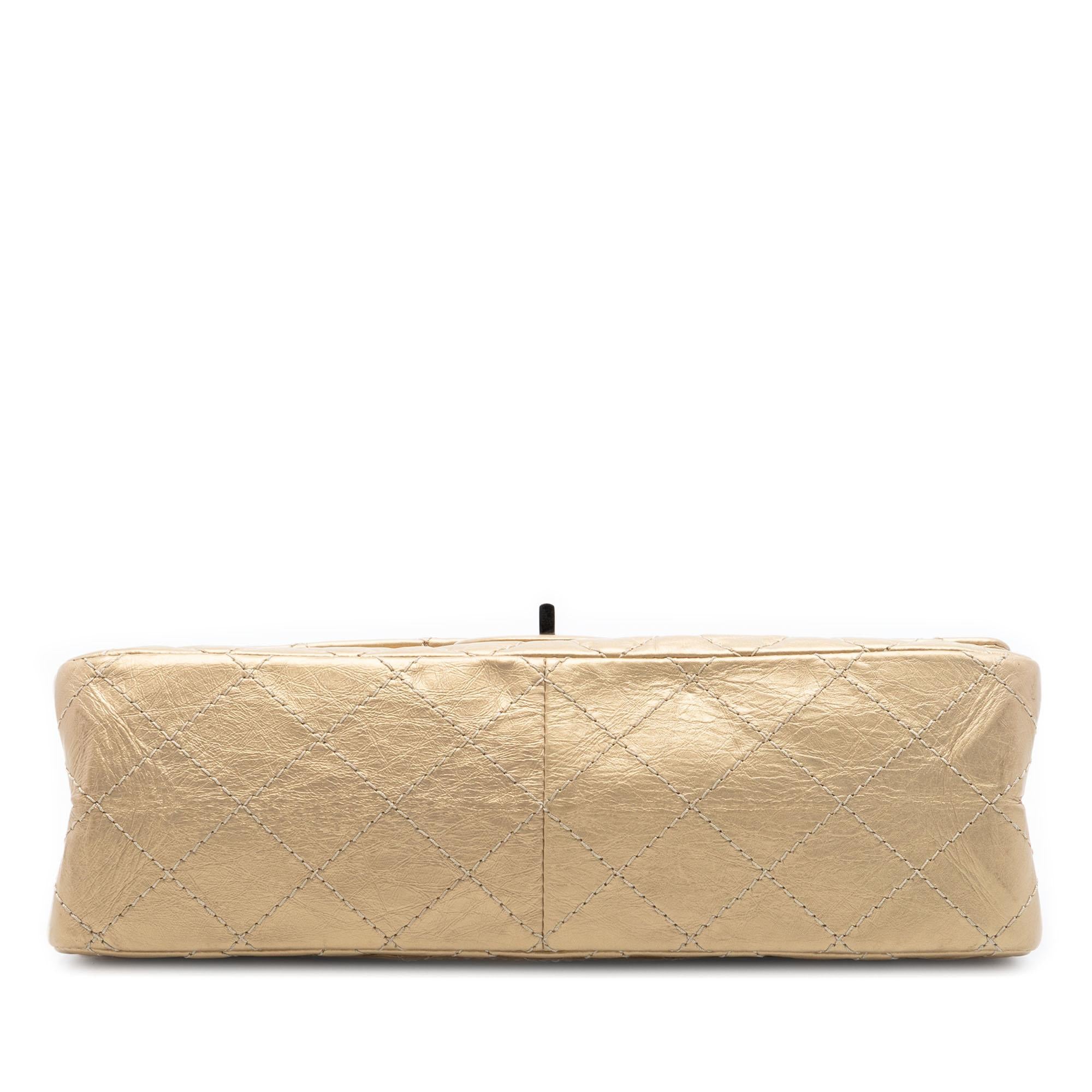 Chanel Quilted Metallic Aged Calfskin Reissue 2.55 Double Flap 226