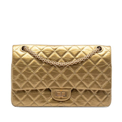 Chanel Quilted Metallic Aged Calfskin Reissue 2.55 Double Flap 226