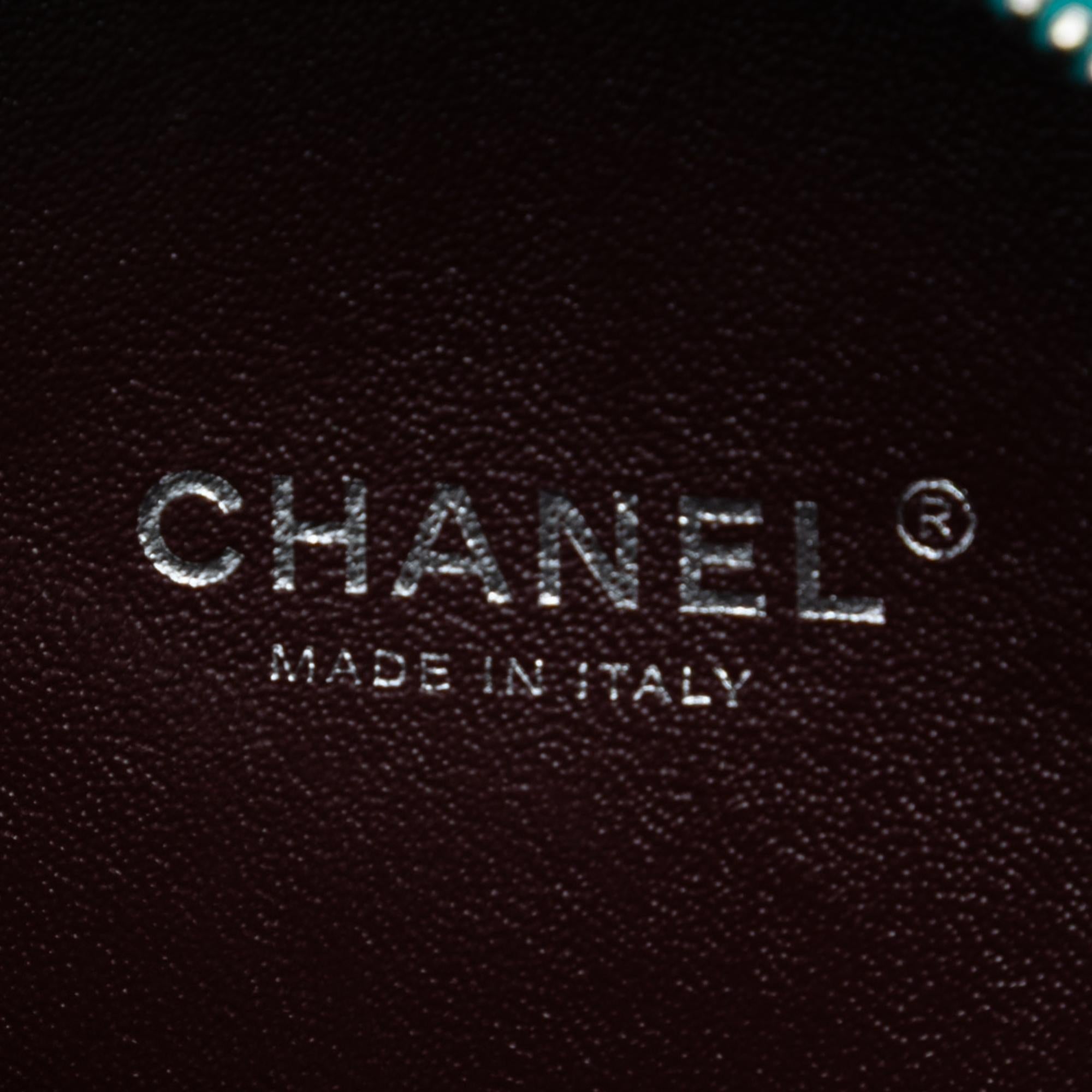 Chanel Quilted Metallic Caviar Rainbow Hardware Oval Camera Bag