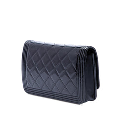 Chanel Quilted Patent Boy Wallet on Chain