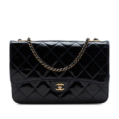 Chanel Quilted Patent and Goatskin CC Eyelet Wallet On Chain
