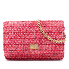 Chanel Quilted Tweed Reissue 2.55 Wallet On Chain