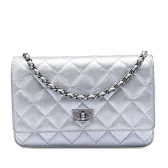 Chanel Reissue 2.55 Quilted Metallic Aged Calfskin Wallet on Chain