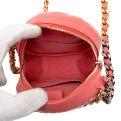 Chanel Sequin Lambskin 19 Round Clutch With Chain
