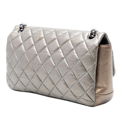 Chanel Small Bicolor Quilted Aged Calfskin Lady Pearly Flap