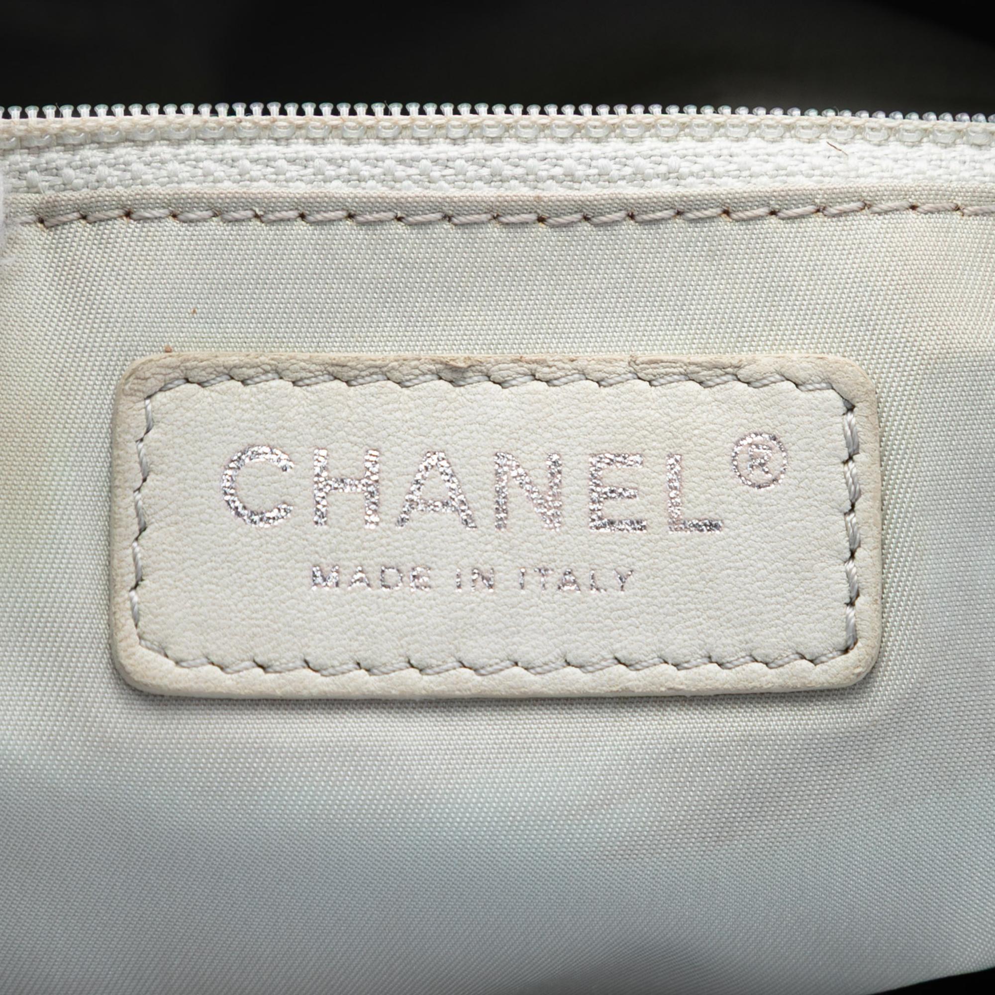 Chanel Small Bicolor Quilted Coated Canvas Paris Biarritz Tote